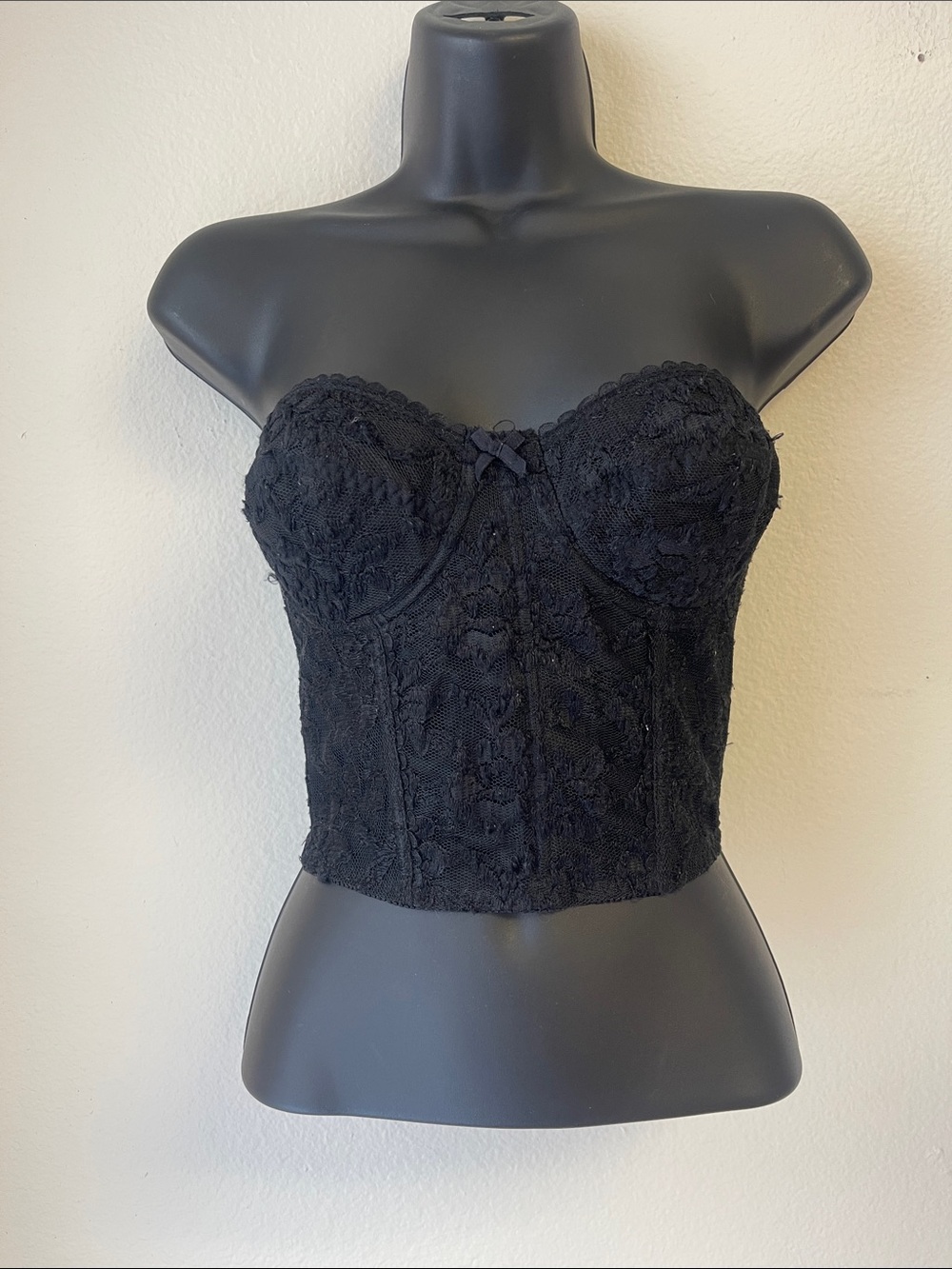 Strapless Black Lace Bustier Top - Women's Bandeau
